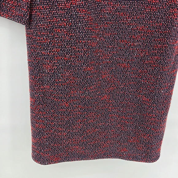 Talbots Dress LP‎ Large Petite Red Textured Knit Navy Gold Buttons 3/4 Sleeve - Picture 3 of 9